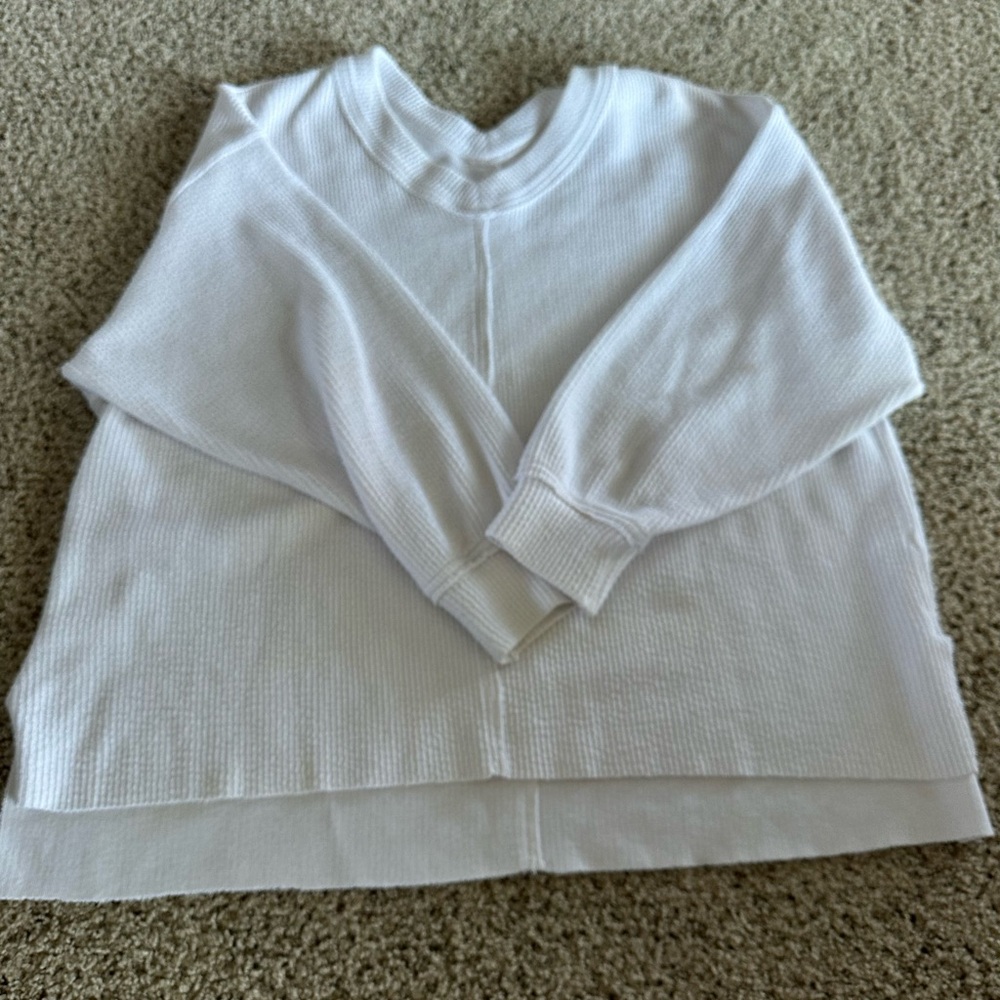 Aerie White Waffle Knit Top